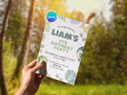 [FREE SAMPLE] Dino Green Invitation | Editable Canva Template - Instant Download