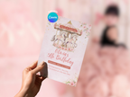 [FREE SAMPLE] BuyCute Horse Carousel Invitation | Editable Canva Template - Instant Download