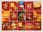 Hot Dog Instagram Templates – Editable Canva Template – Instant Download