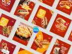 Hot Dog Instagram Templates – Editable Canva Template – Instant Download