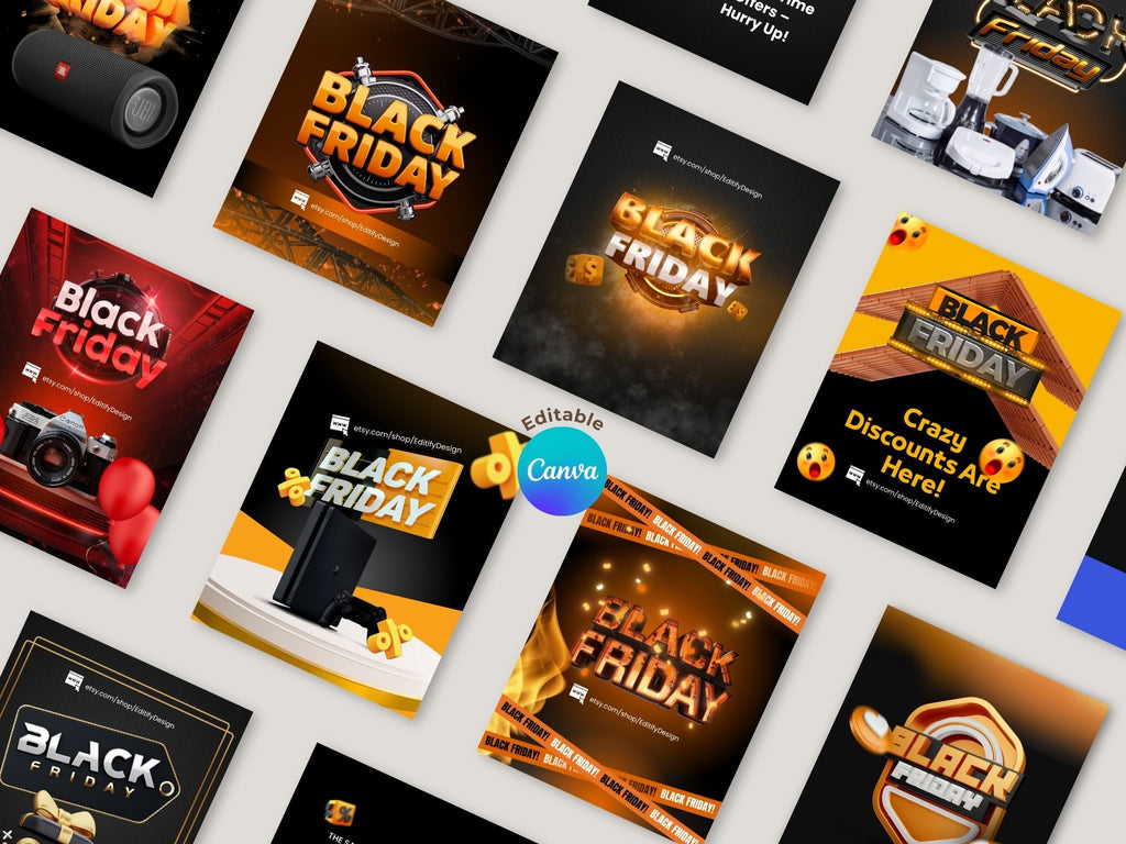 [FREE SAMPLE] Black Friday Instagram Templates – Editable Canva Template – Instant Download
