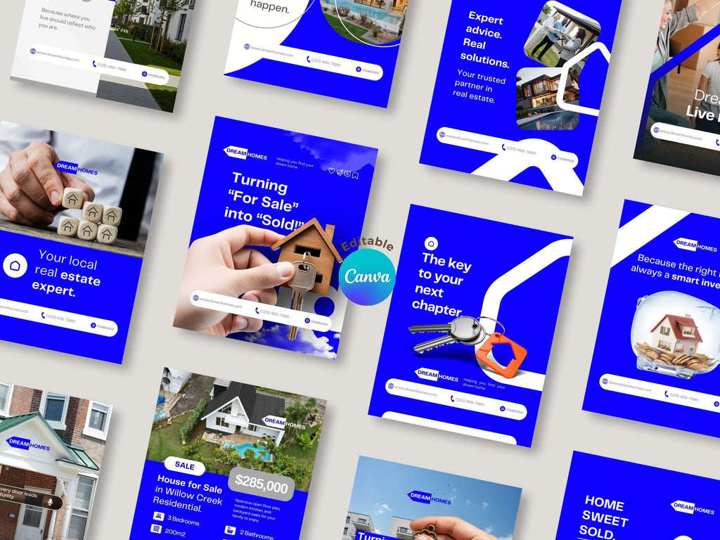 Real Estate Instagram Templates – Editable Canva Template – Instant Download