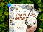 [FREE SAMPLE] Cats Party Invitation | Editable Canva Template - Instant Download