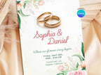 Blush Garden Wedding Invitation – Editable Canva Template – Share or Printable 5x7 – Instant Download