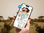 Watercolor Safari Hearts Birthday Invitation – Editable Canva Template – Share video mp4 – Instant Download