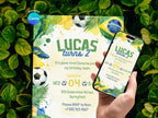 Soccer Boy Birthday Invitation – Editable Canva Template – Share or Printable 5x7 – Instant Download