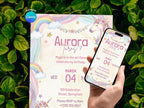 Unicorn Birthday Invitation – Editable Canva Template – Share or Printable 5x7 – Instant Download