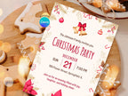 Christmas Party Flowers Invite – Editable Canva Template – Share or Printable 5x7 – Instant Download