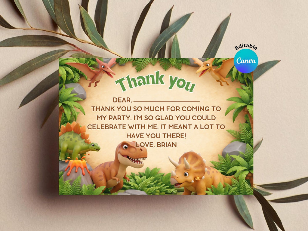 3D Dinosaur Invitation FULL PARTY BUNDLE - Video Invite & Matching Printables