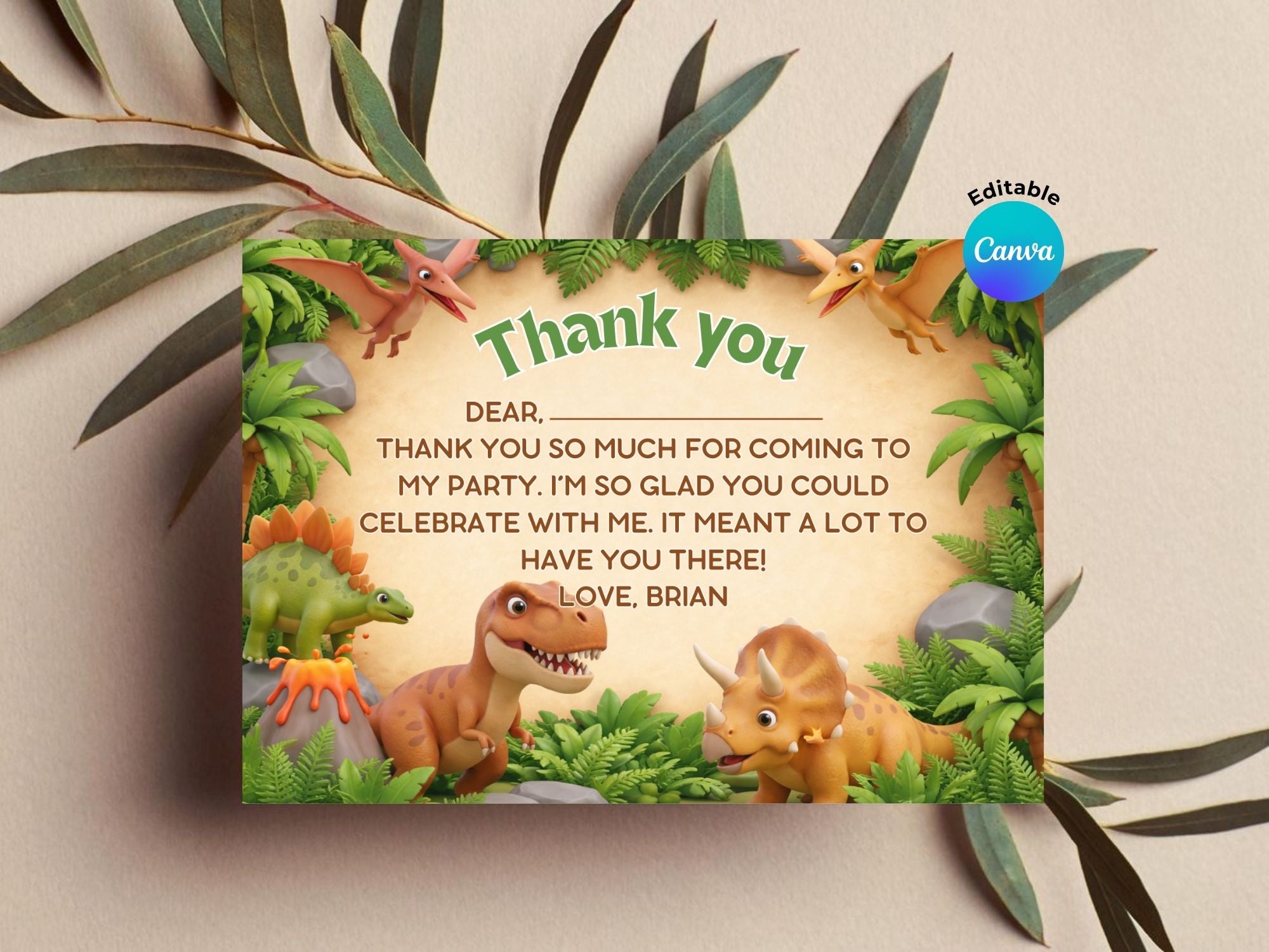 3D Dinosaur Invitation FULL PARTY BUNDLE - Video Invite & Matching Printables