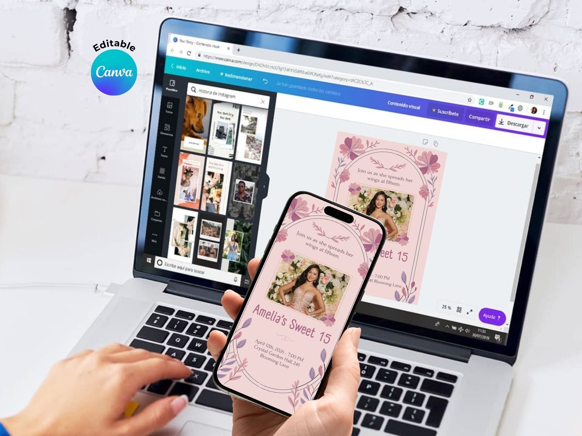 Sweet 15 Invitation – Watercolor Plane Theme – Editable Canva Template – Share or Printable 5x7 – Instant Download