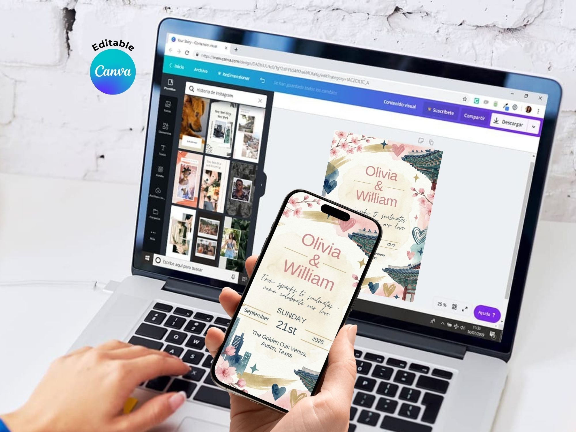 Enemies to Lovers Wedding Invitation – Editable Canva Template – Share or Printable 5x7 – Instant Download