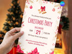 Christmas Party Flowers Invite – Editable Canva Template – Share or Printable 5x7 – Instant Download