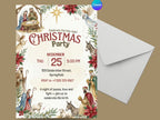 Nativity Christmas Invitation – Editable Canva Template – Share or Printable 5x7 – Instant Download