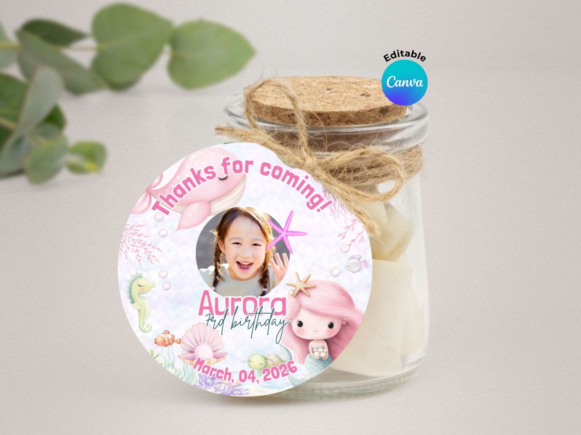 Pink Under The Sea Invitation FULL PARTY BUNDLE - Video Invite & Matching Printables