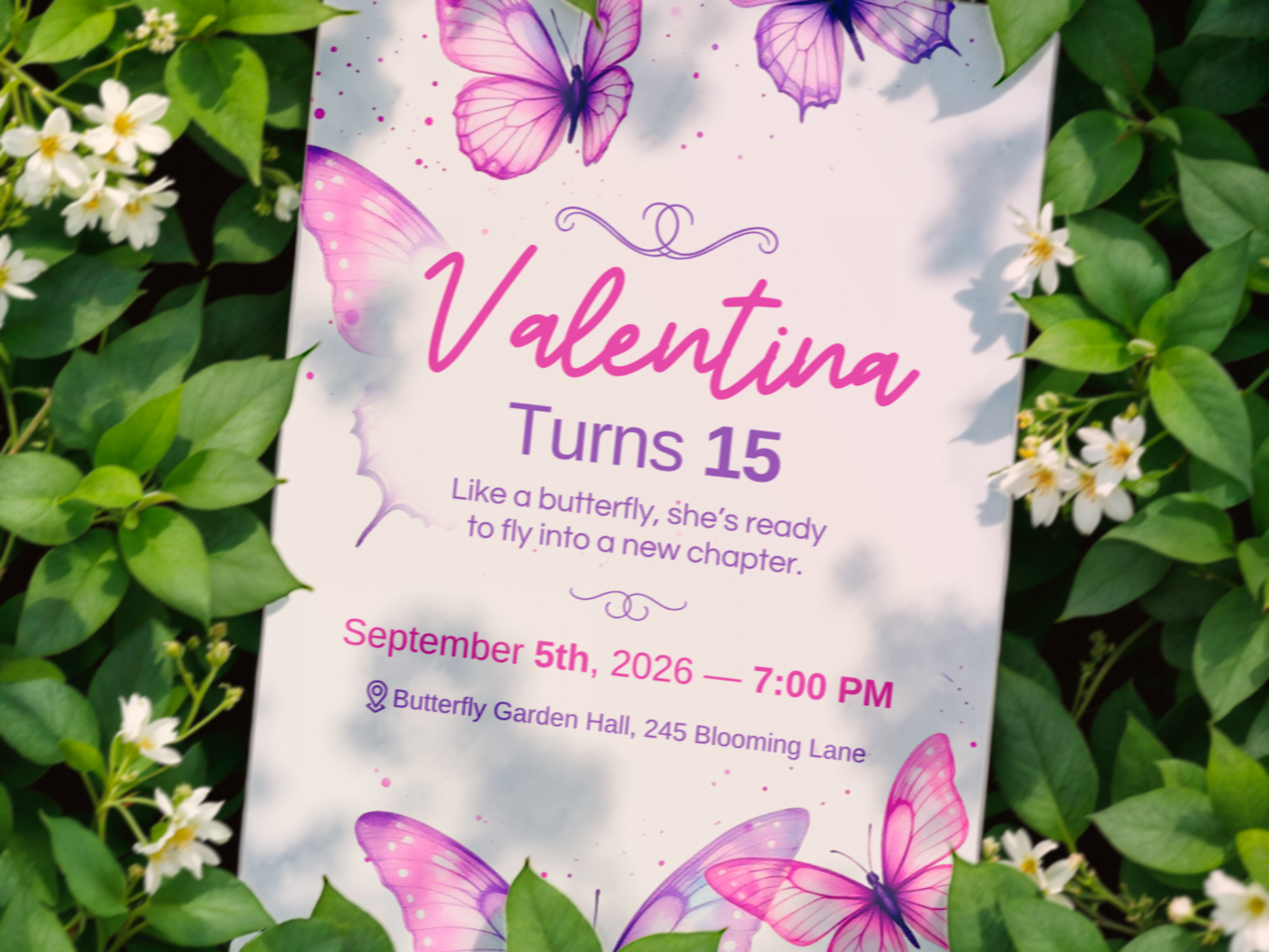 Butterfly Dreams Invitations – Watercolor Plane Theme – Editable Canva Template – Share or Printable 5x7 – Instant Download