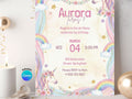 Unicorn Birthday Invitation – Editable Canva Template – Share or Printable 5x7 – Instant Download