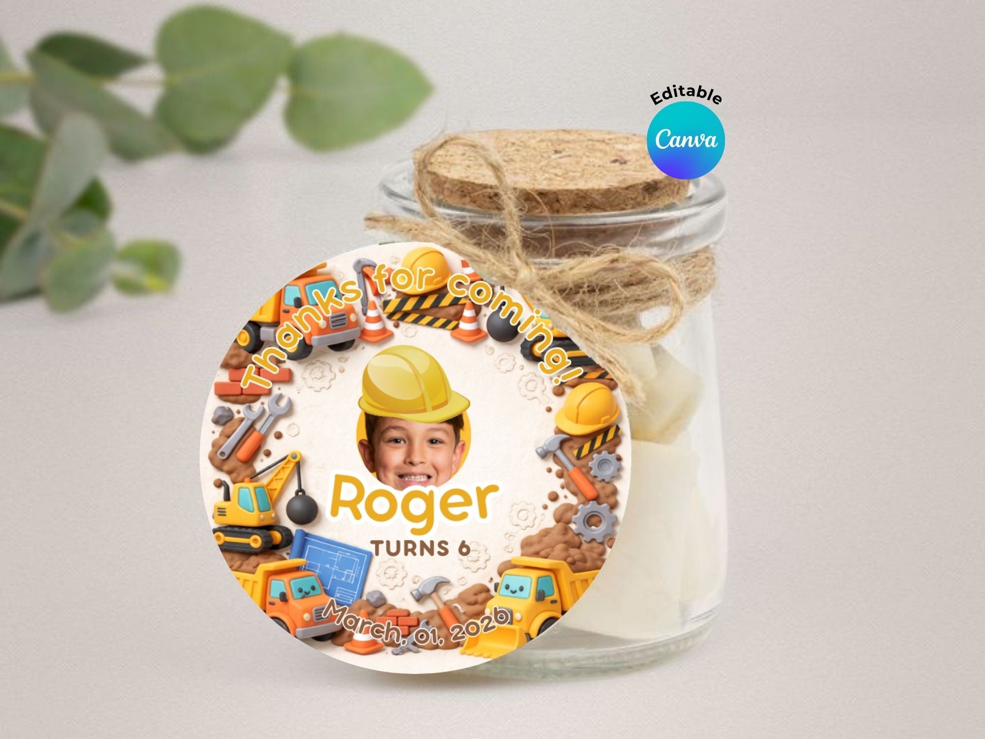 Construction Invitation FULL PARTY BUNDLE - Video Invite & Matching Printables