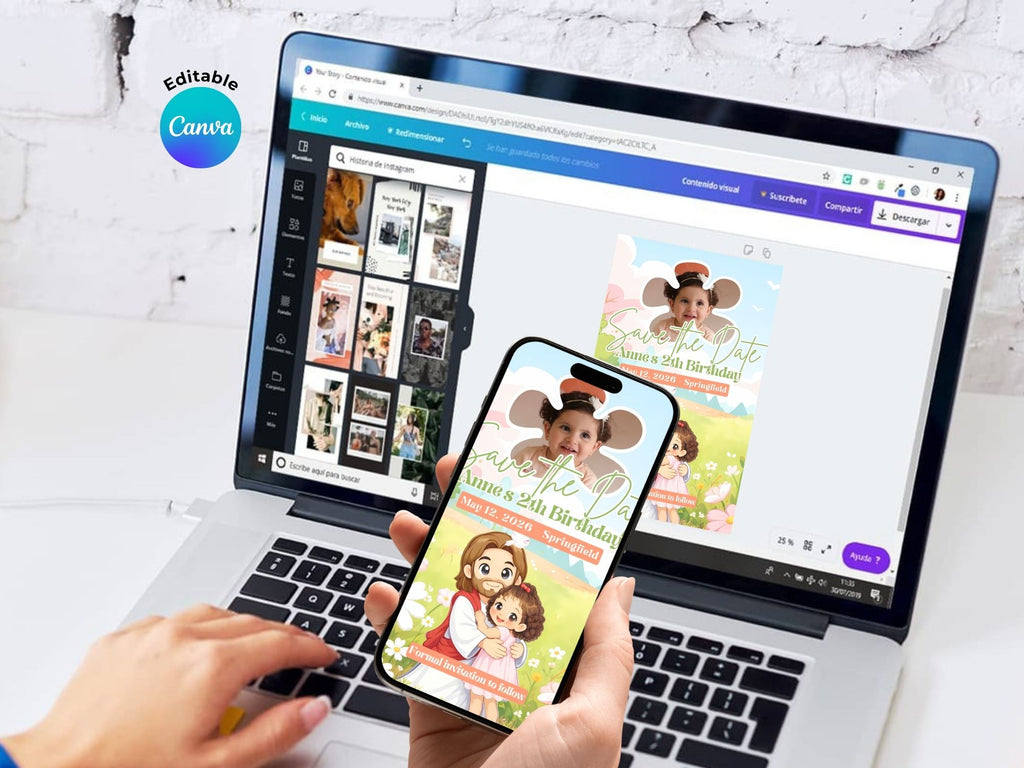 Princess Of Jesus Invitation FULL PARTY BUNDLE - Video Invite & Matching Printables