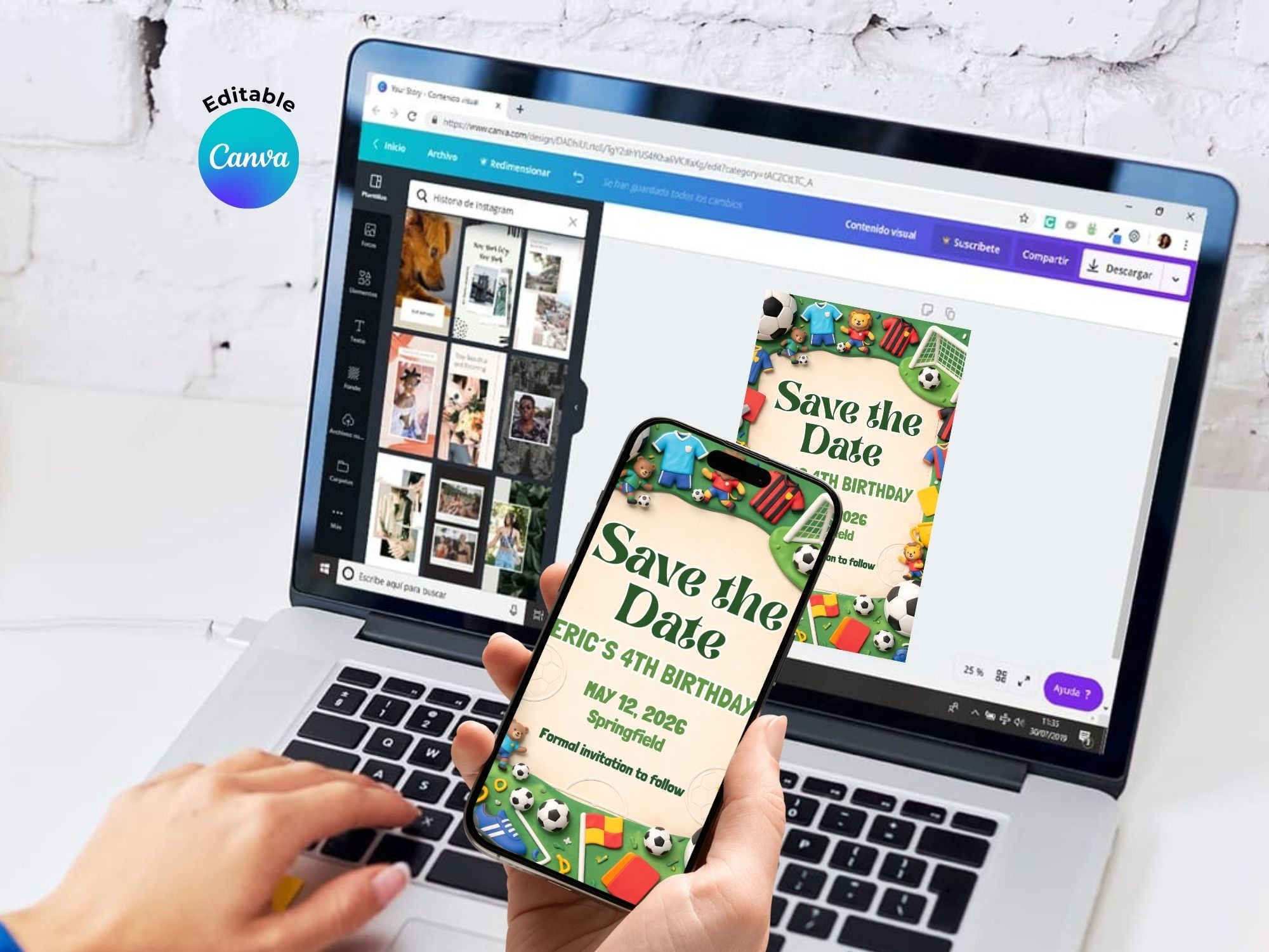 Soccer Field Invitation FULL PARTY BUNDLE - Video Invite & Matching Printables