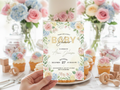 [FREE SAMPLE] Flower Baby Shower Invitation | Editable Canva Template - Instant Download