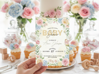 [FREE SAMPLE] Flower Baby Shower Invitation | Editable Canva Template - Instant Download
