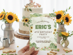 [FREE SAMPLE] Farm Green Invitation | Editable Canva Template - Instant Download
