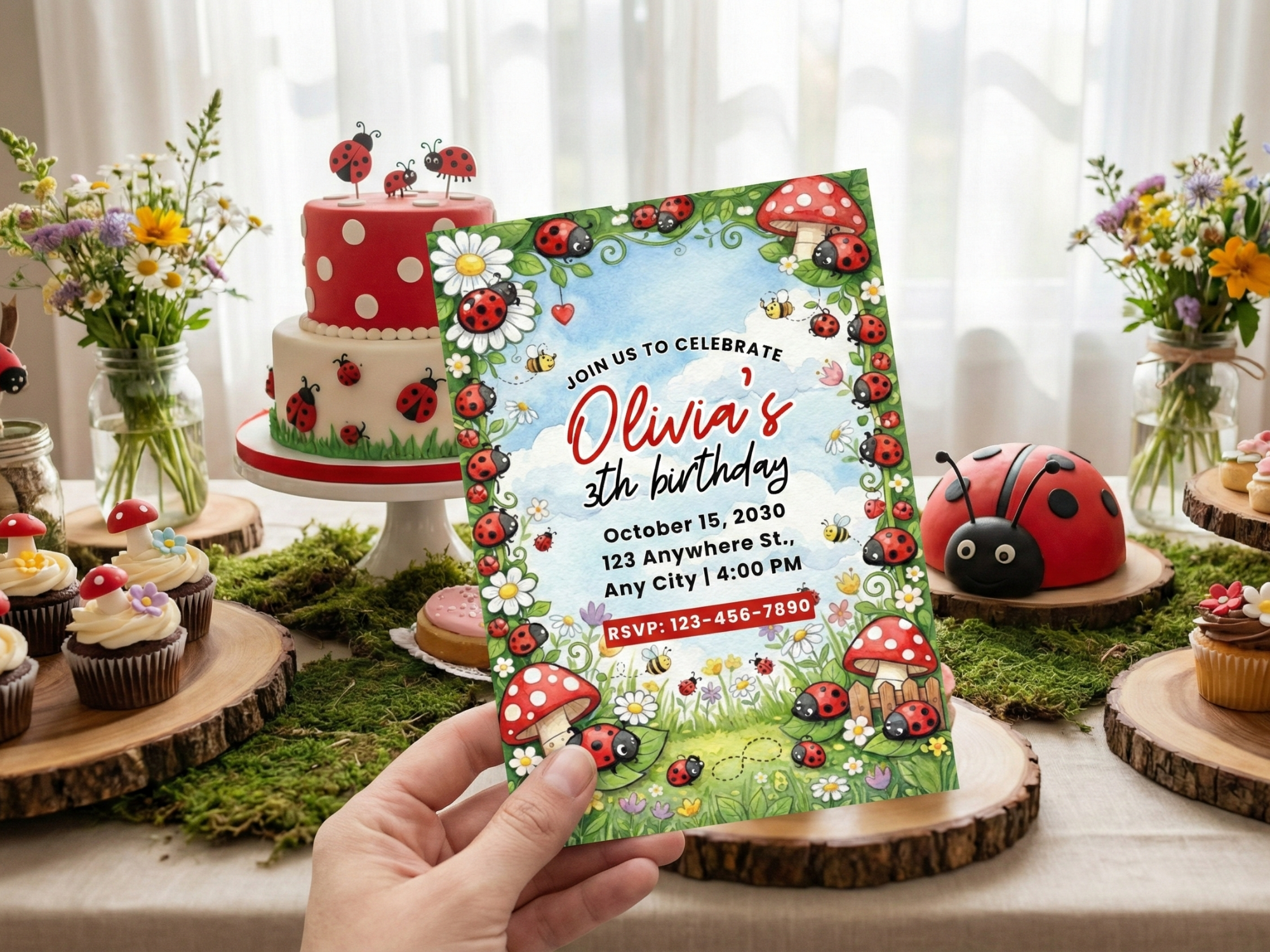[FREE SAMPLE] BuyLadybug Invitation | Editable Canva Template - Instant Download