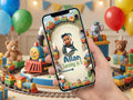 Train Track Birthday Video Invitation – Editable Canva Template – Share video mp4 – Instant Download