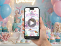 Pink Under The Sea Birthday Invitation – Editable Canva Template – Share video mp4 – Instant Download