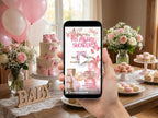 [FREE SAMPLE] Pink Baby Love Baby Shower – Editable Canva Template – Share video mp4 – Instant Download