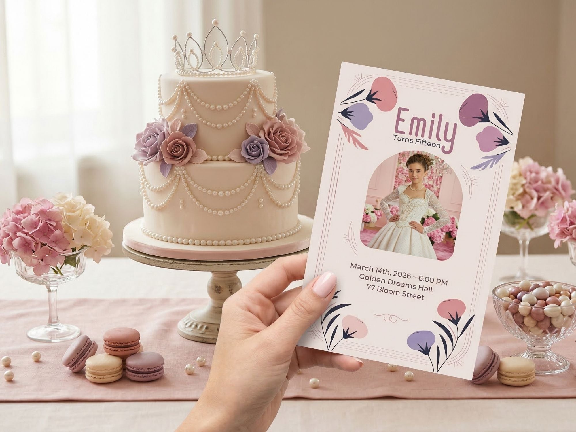 Dreamy Quince Invite – Watercolor Plane Theme – Editable Canva Template – Share or Printable 5x7 – Instant Download