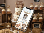 Baby Cowboy Birthday Invitation – Editable Canva Template – Share video mp4 – Instant Download