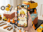 Construction Birthday Video Invitation – Editable Canva Template – Share video mp4 – Instant Download