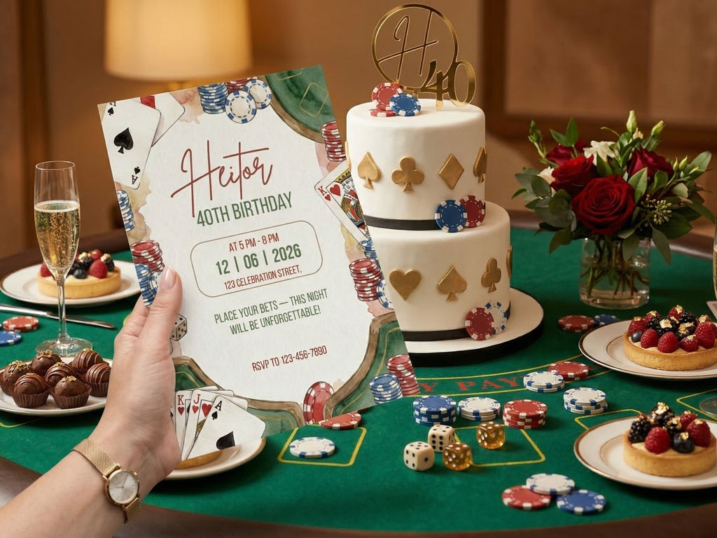 Casino Night Invitation – Editable Canva Template – Share or Printable 5x7 – Instant Download