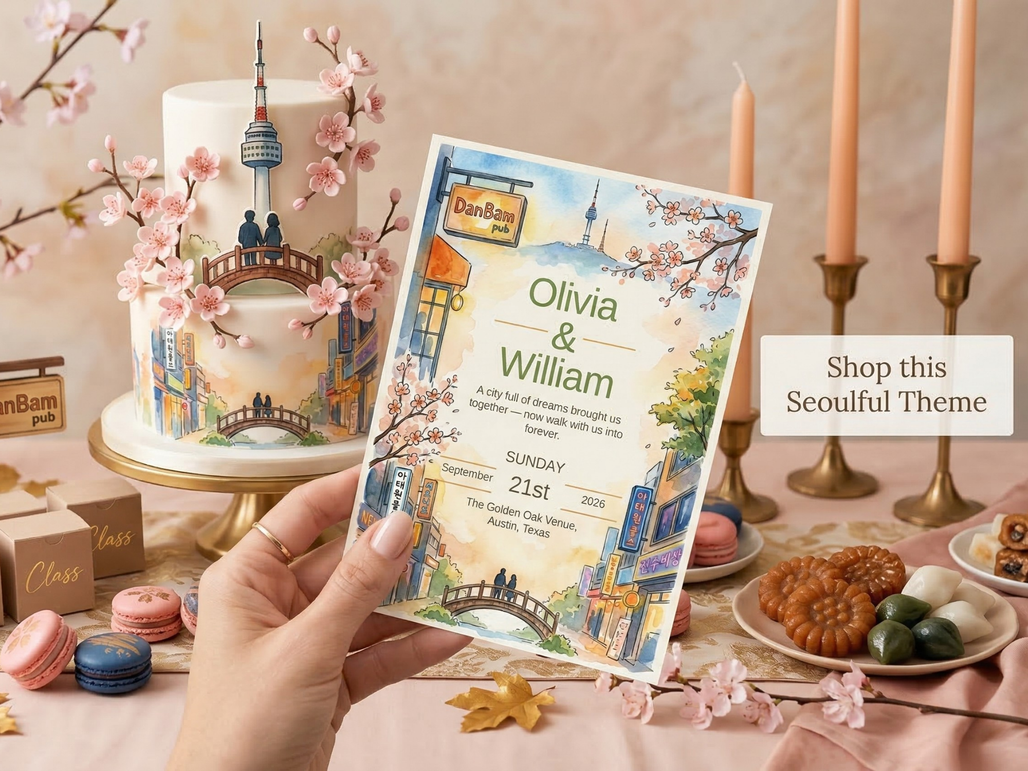 Urban K-Drama Wedding Invitation – Editable Canva Template – Share or Printable 5x7 – Instant Download