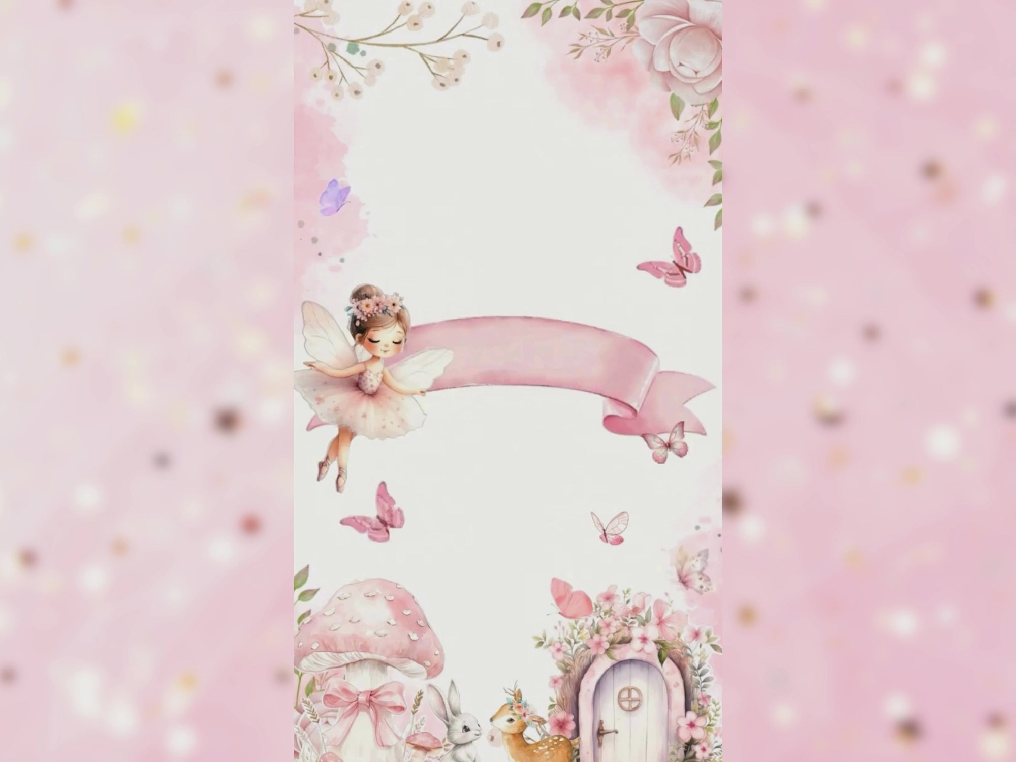 Fairy Tale Birthday Invitation – Editable Canva Template – Share video mp4 – Instant Download