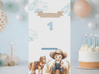 Baby Cowboy Birthday Invitation – Editable Canva Template – Share video mp4 – Instant Download