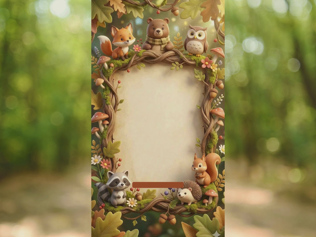 3D Enchanted Forest Birthday Invitation – Editable Canva Template – Share video mp4 – Instant Download