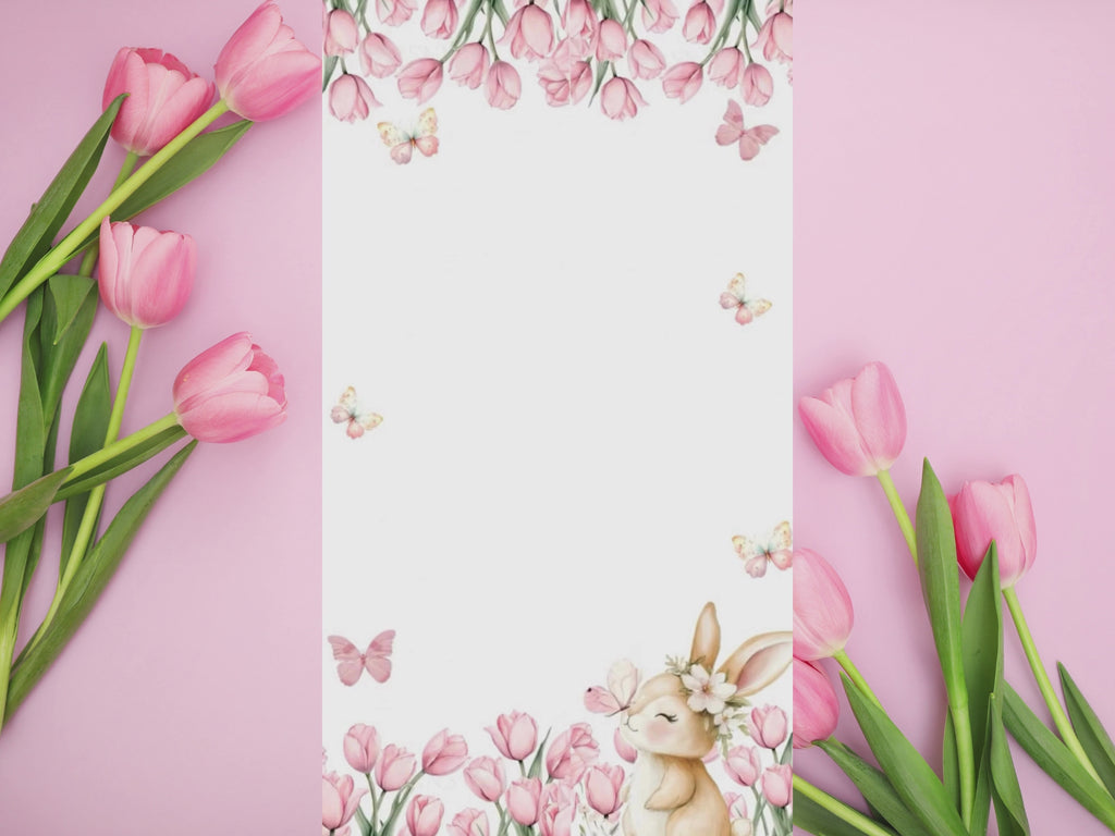 [FREE SAMPLE] Floral Bunny Birthday Invitation – Editable Canva Template – Share video mp4 – Instant Download