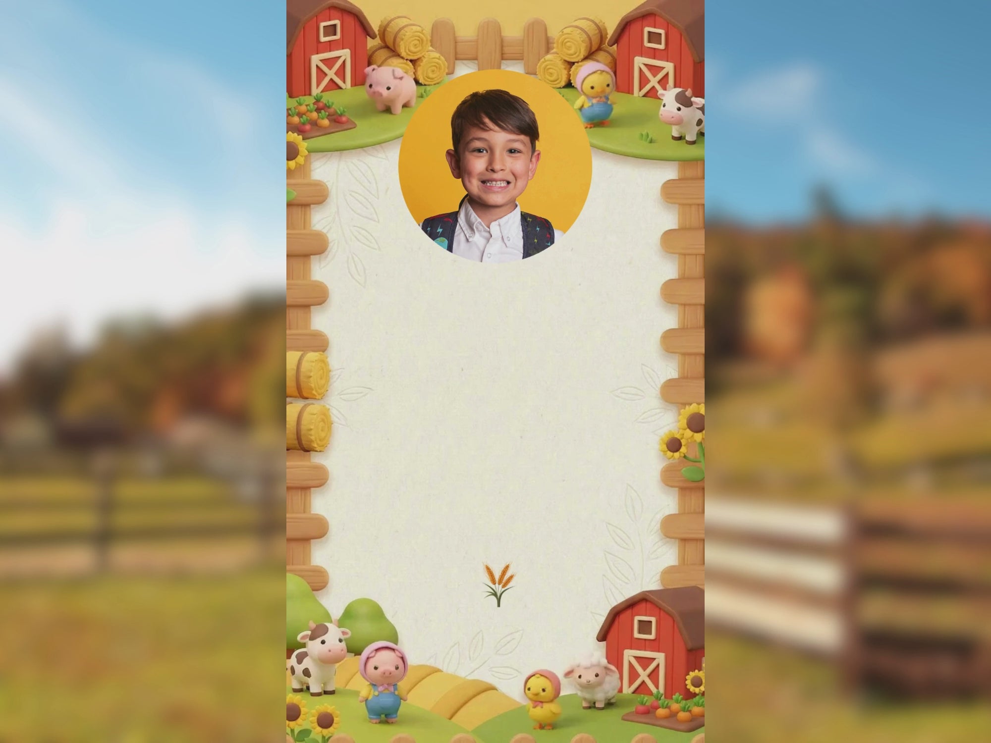 3D Farm Birthday Invitation – Editable Canva Template – Share video mp4 – Instant Download