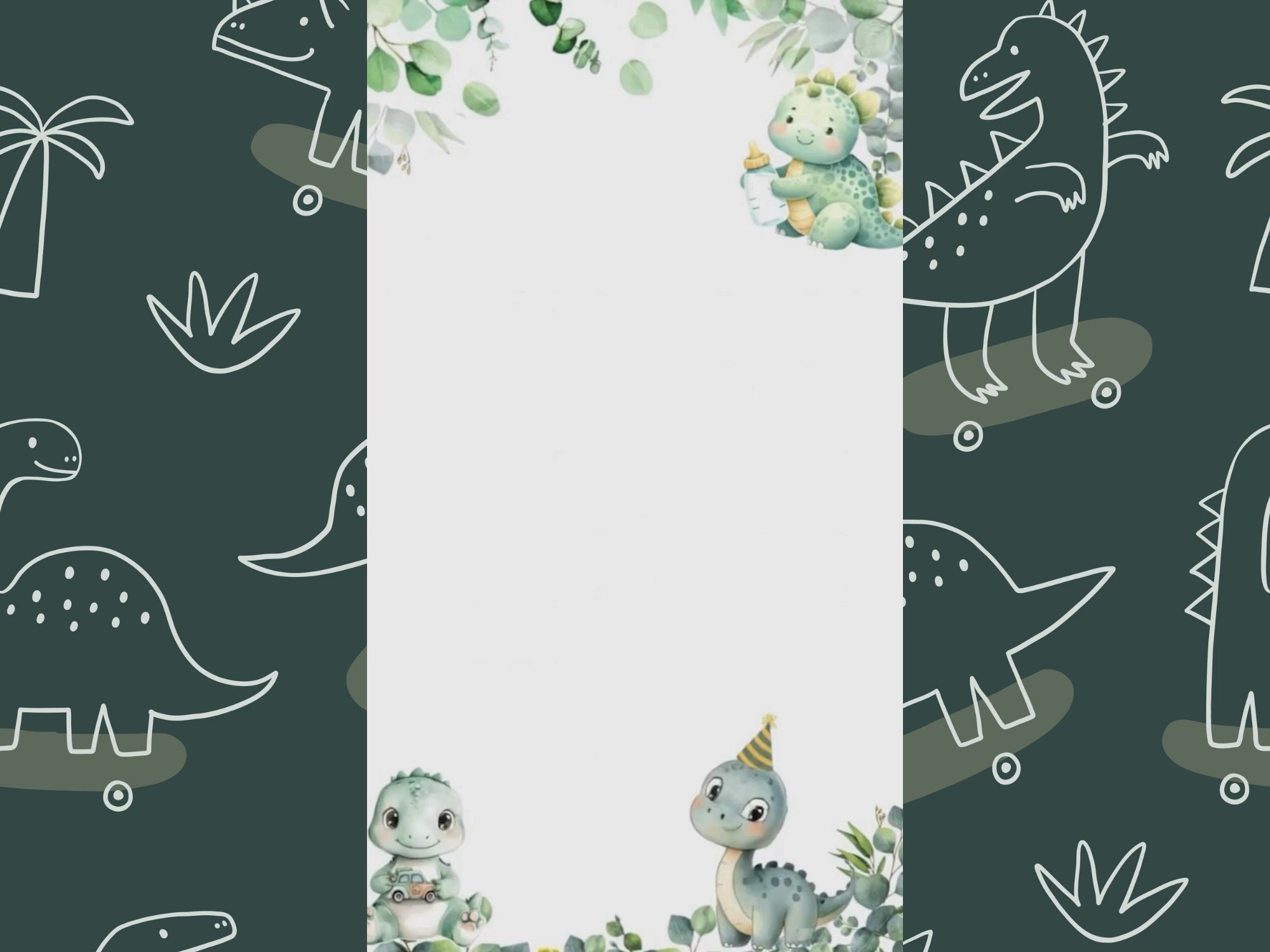 [FREE SAMPLE] Little Dino Birthday Invitation – Editable Canva Template – Share video mp4 – Instant Download